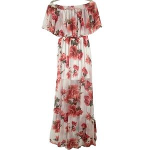 Show Me Your MuMu Floral Maxi Dress - Red and White